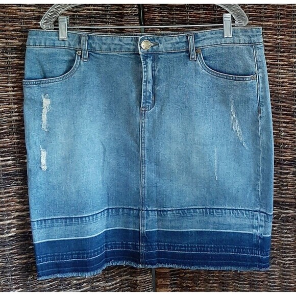 KUT From The Kloth Rosie Pencil Jean Skirt Women's 16 Blue Denim Staple Capsule - Picture 1 of 8